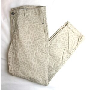 New York & Co Ankle Legging Beige Animal Print Women's Size 10